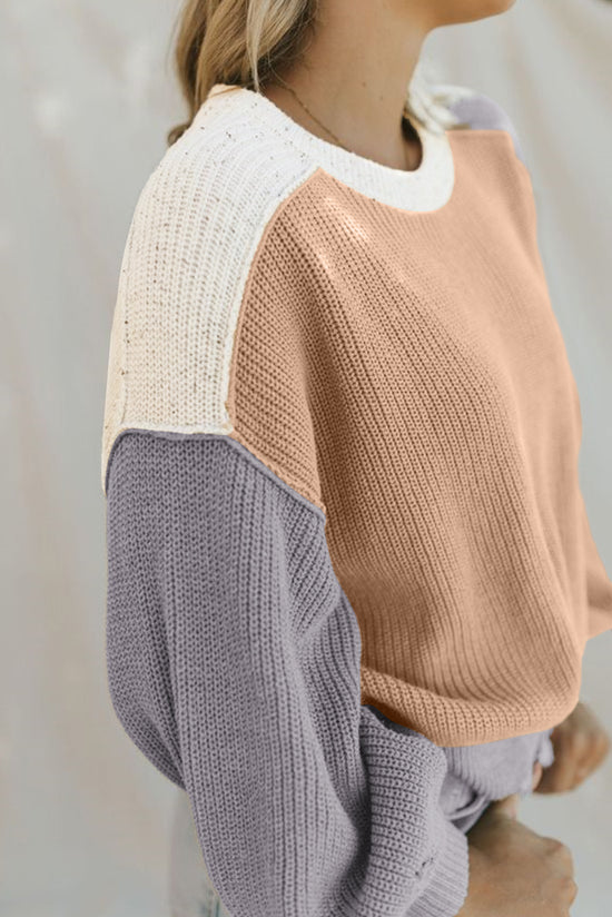 Pull ample patchwork multicolore en blocs de couleurs