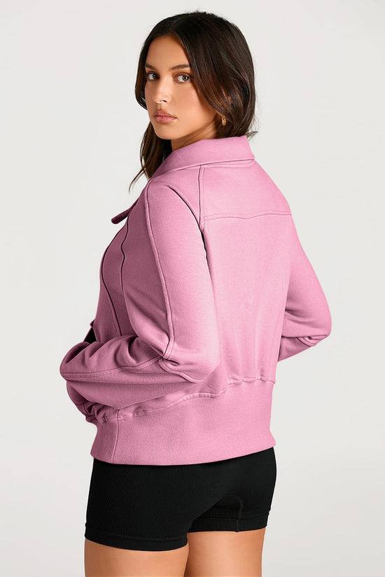 Sweatshirt with uphill collar with kangaroo pocket and quarter-Valérian zipper