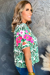 Blackish Green Print High embroidered *