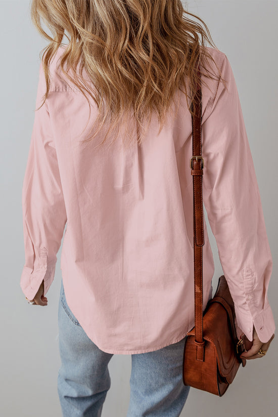 Light pink folded -light flap shirt