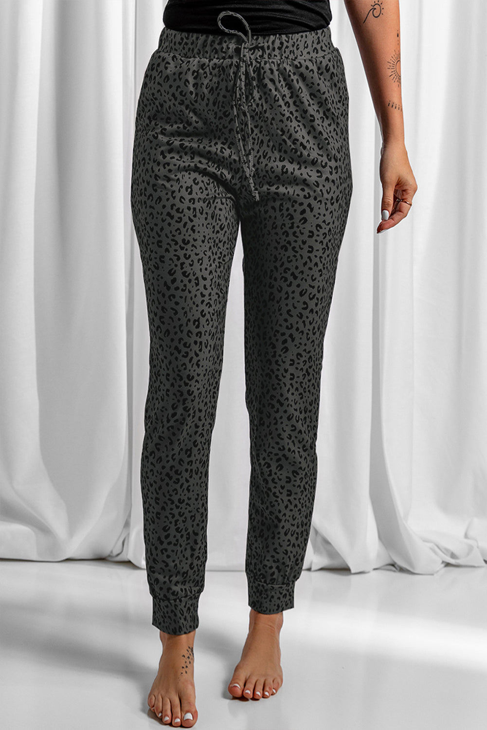 Pantalon de jogging léopard Breezy noir