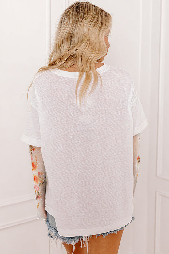 Long-sleeved patchwork t-shirt *