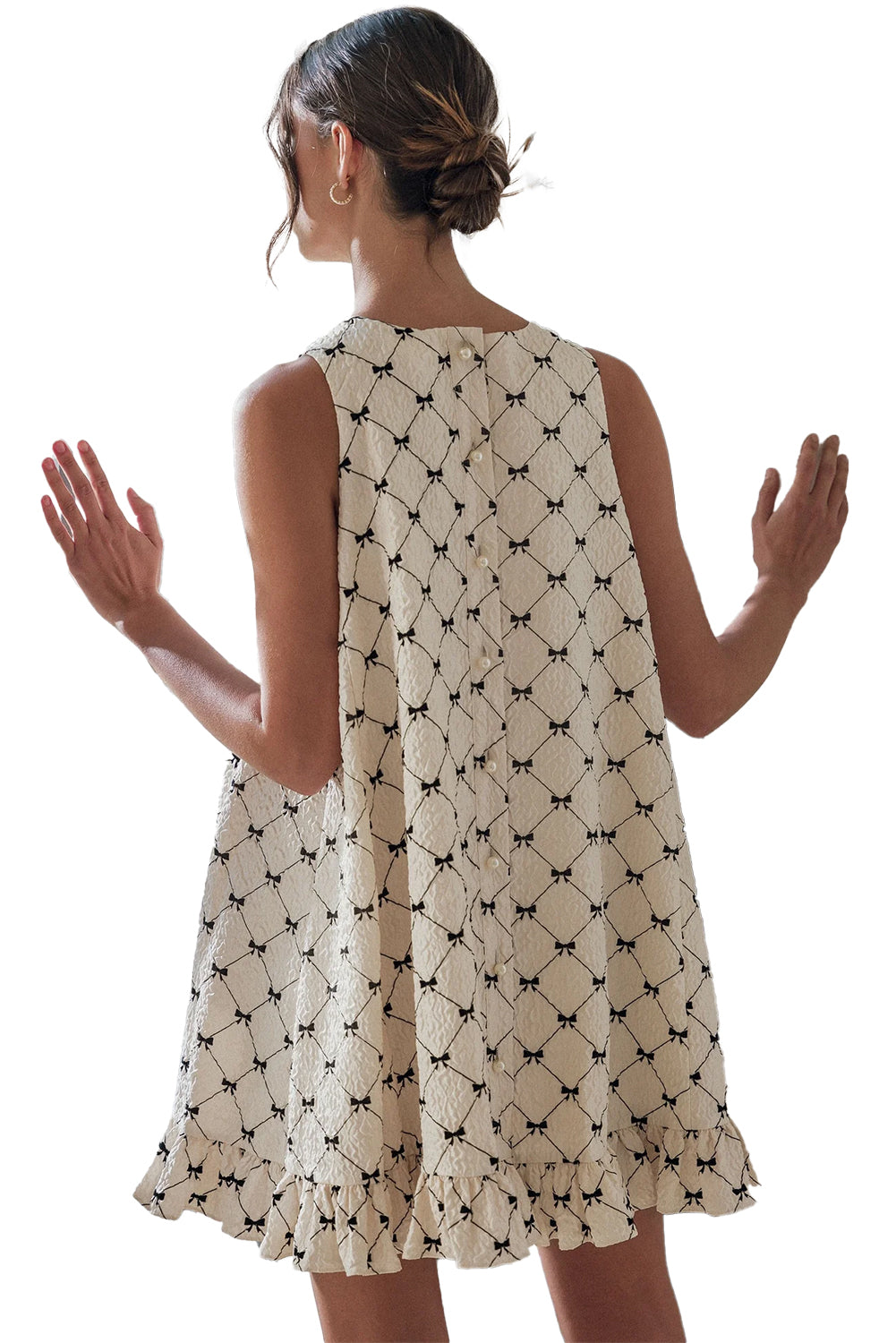 White mini-checkered Robe *