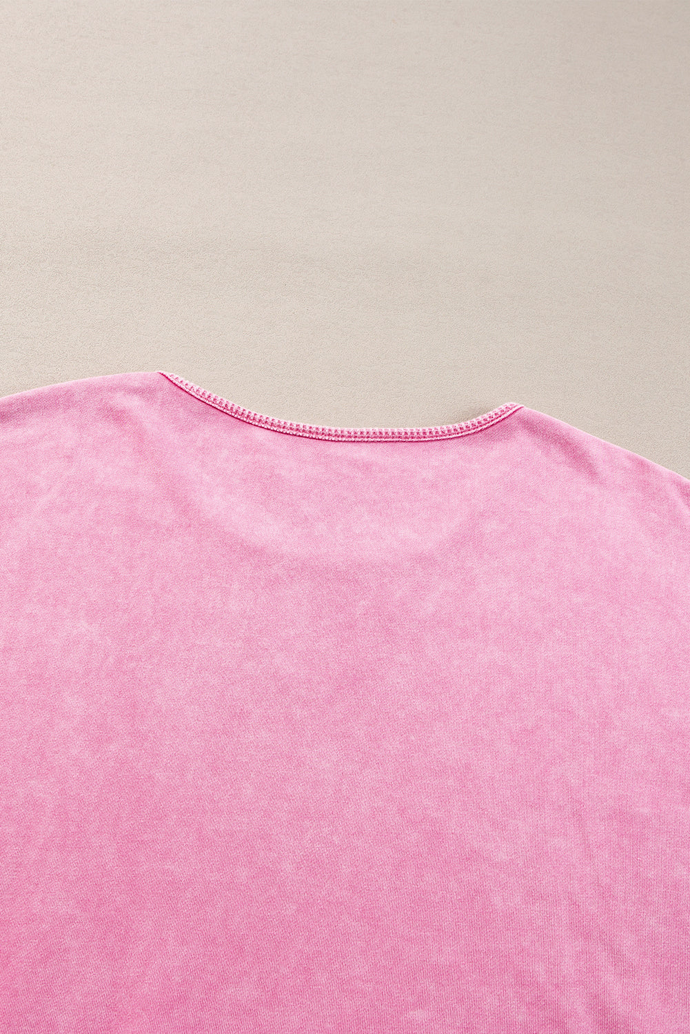 Sudadera de cuello redondo Rose con hombro caída y gran lavado de minerales