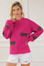 Pull tricoté décontracté à motif animal féroce rose rouge