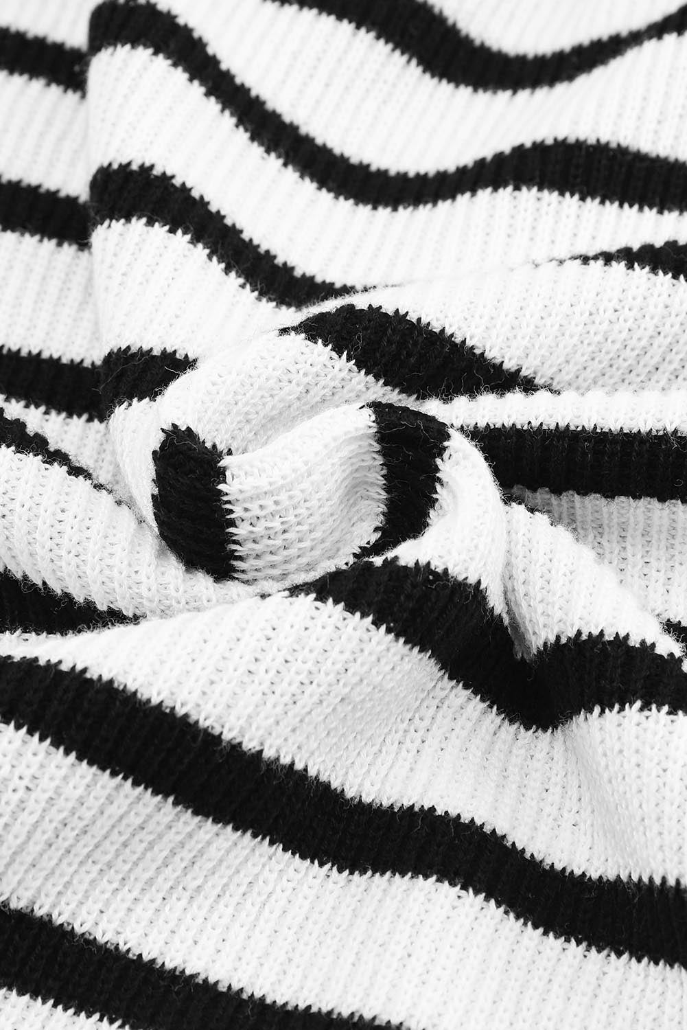 Stripe Collared V coulle légère en tricot-tricot décontracté