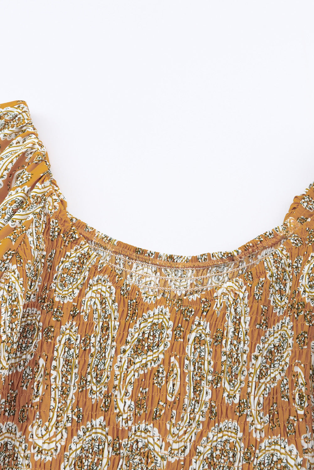 Abito floreale floreale di Boho Paisley Giallo Paisley