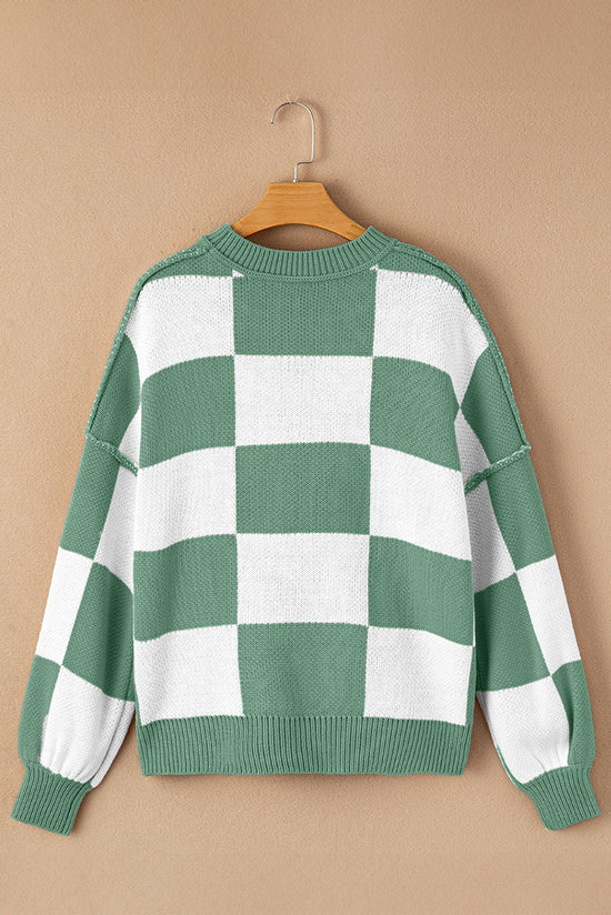 Bishop green checkered sweater