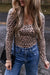 Smoke gray body print leopard with long sleeves *