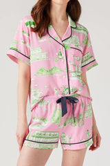 Ensemble de pyjama court 2 pièces rose *-A WOMAN WE LOVE