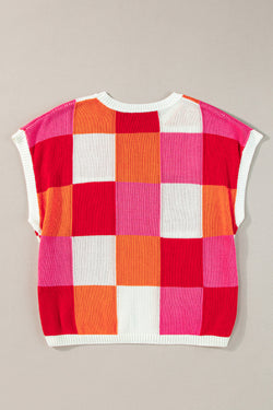 Fifthly red color blocking sweater