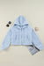 Beau Blue Sherpa Zip-Up Cropped Hoodie