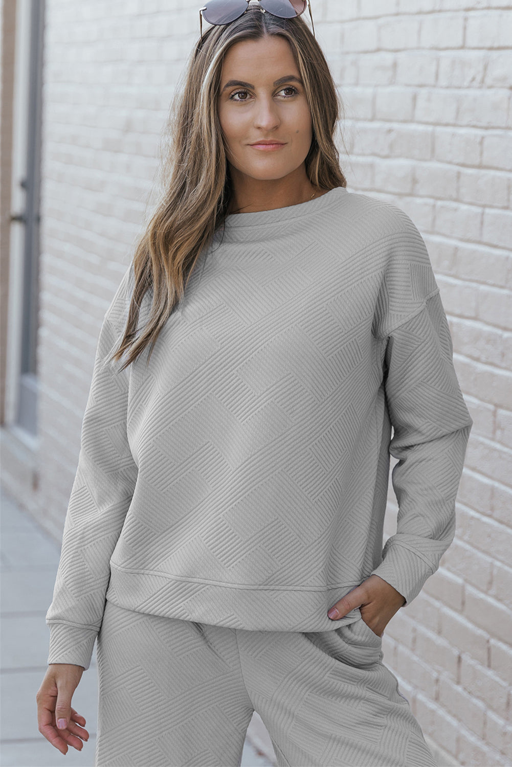 Grigio Ultra Sbose Textured 2PCs Slouchy Outfit