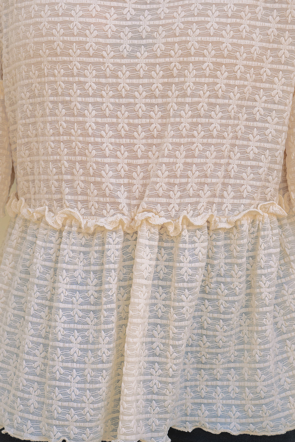 Beige blouse with short sleeves *
