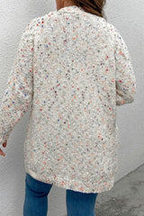 Cardigan ouvert sur le devant avec confettis pop-corn arc-en-ciel blanc-A WOMAN WE LOVE