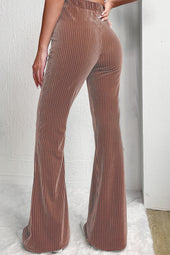 Flared pants in ribbed velvet *