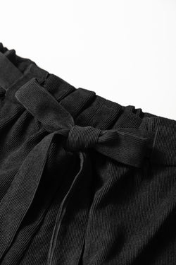 Black -mixed cotton knit shorts with pockets