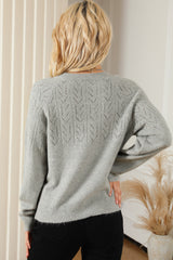 Cardigan en tricot boutonné évidé-A WOMAN WE LOVE