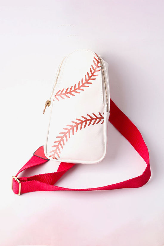 Zipped strap bag PU leather with red ball pattern