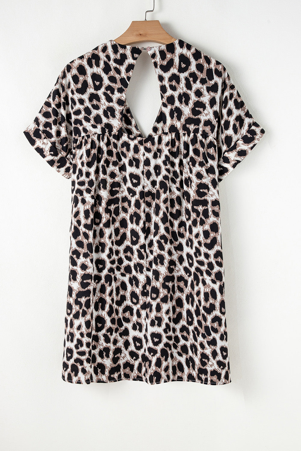 Khaki mini-Robe with Guépard print *