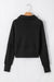 Black with sleeve sweatshirts and rising collar *