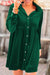 Green -style velvet button dress and green sleeves