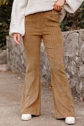 High -flared waist pants in ribbed orange gap grapefruit