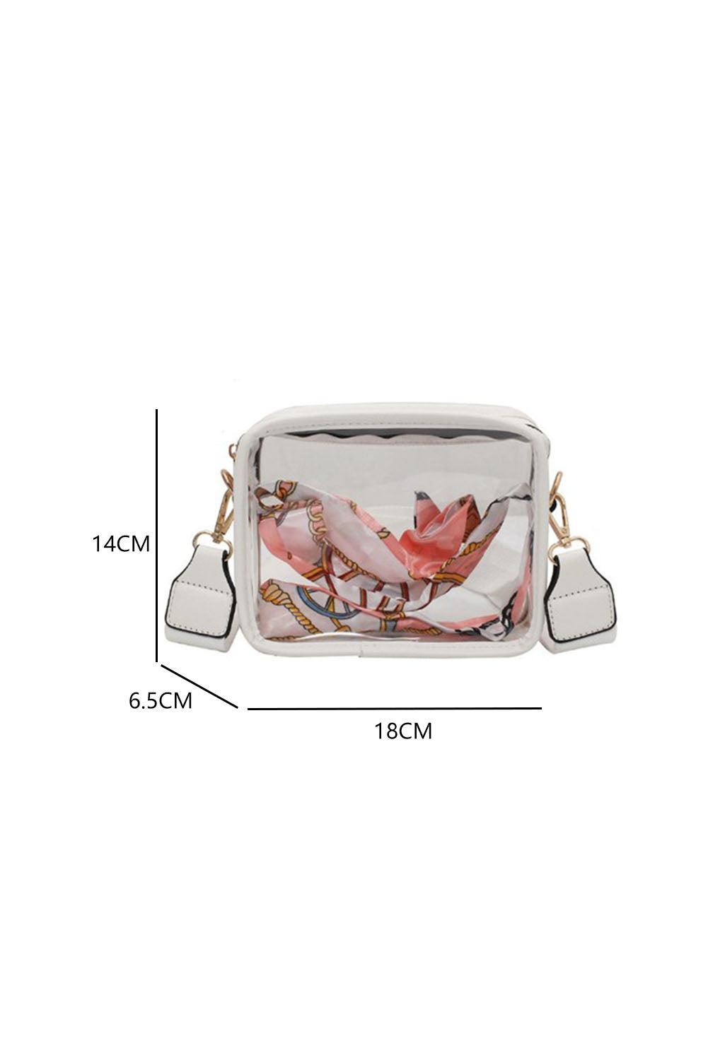 Bolso de cuero de PVC transparente blanco