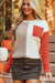 Drozing shoulder sweater and color pocket color block flame golden