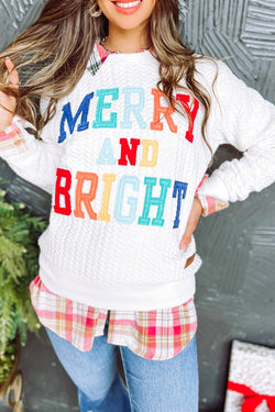 Sweat-shirt blanc en tricot torsadé Merry And Bright *