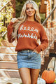 Flamingo hello pumpkin graphics sweater