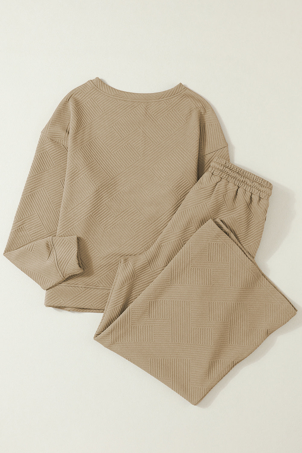 Khaki Ultra lose strukturierte 2pcs Slouchy Outfit