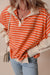 Orange striped and color block sweatshirt, loose fit, dropped collar and shoulders