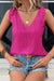 V -CHOLP -CHACK V -NECK y correas atadas con patrones de bordado rojo rosa