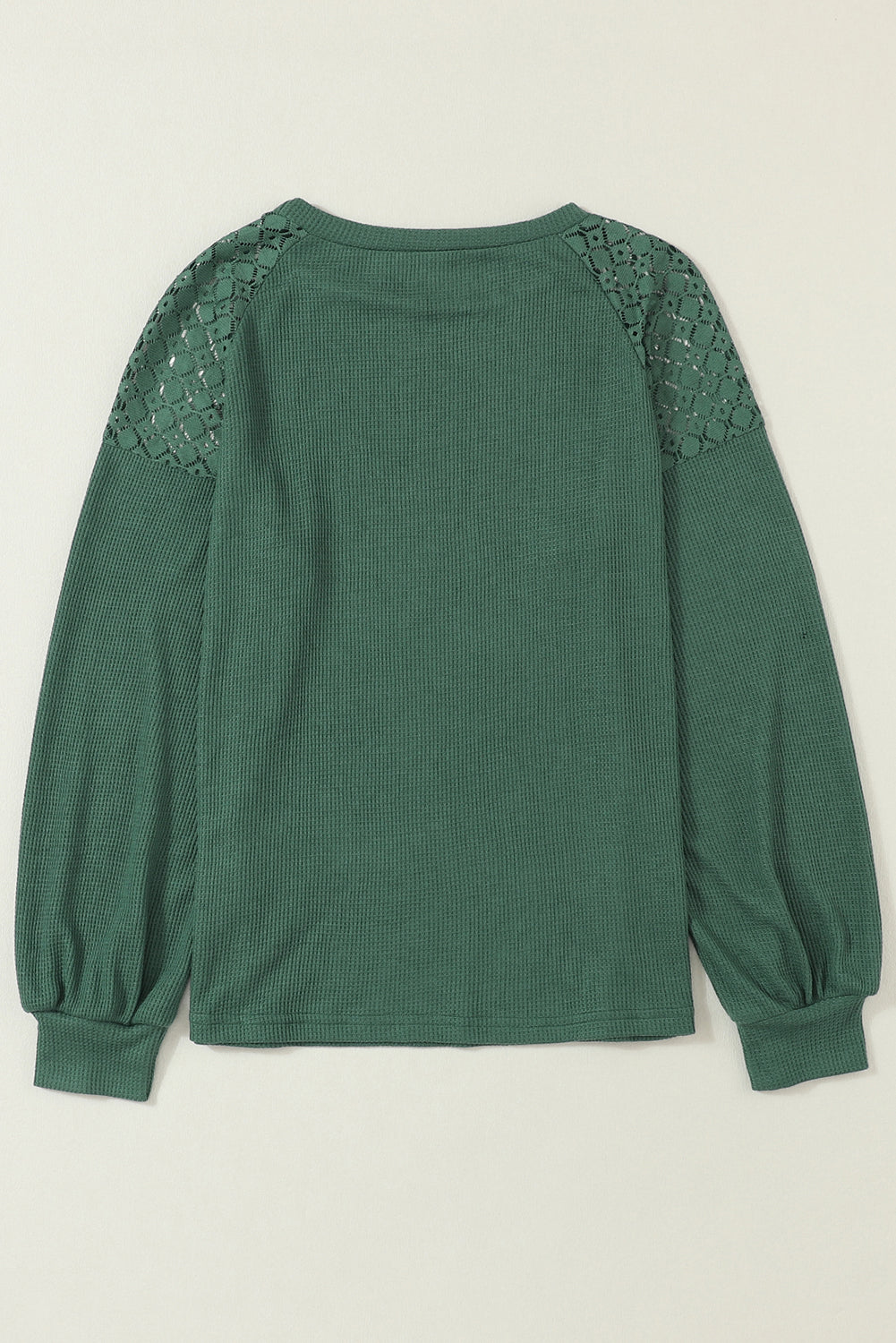 Pull texturé à manches longues en dentelle verte