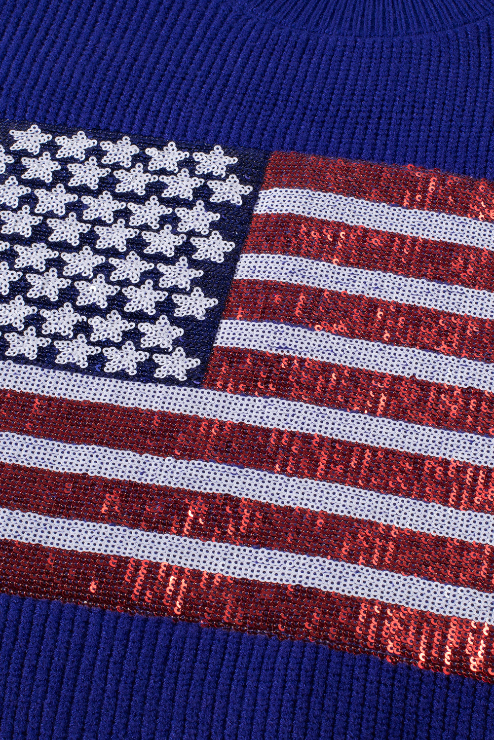 Bleui sparkling American flag knitted