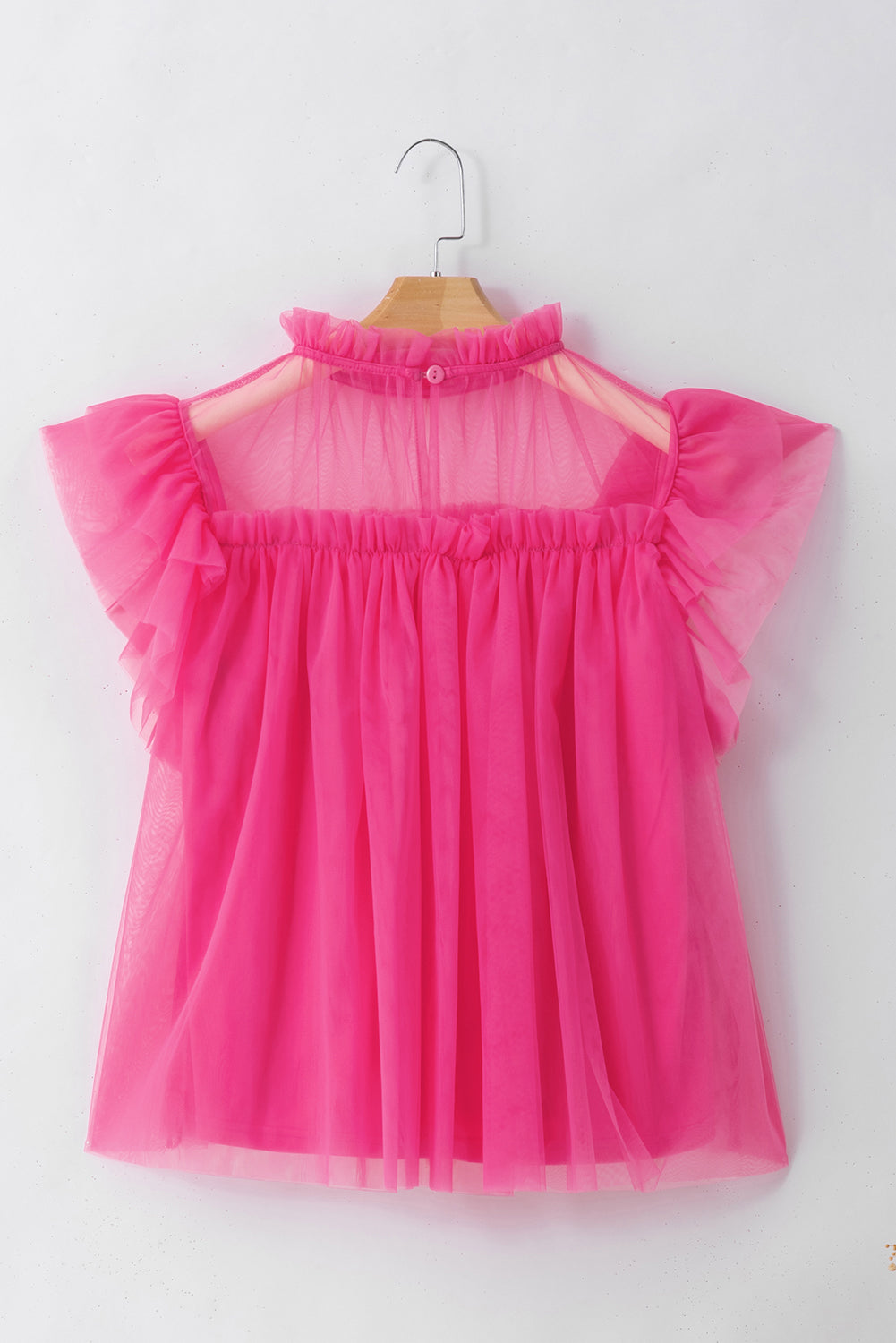 Blouse babydoll évasée à rose fraise-A WOMAN WE LOVE