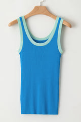 Débardeur bleu en tricot côtelé *-A WOMAN WE LOVE