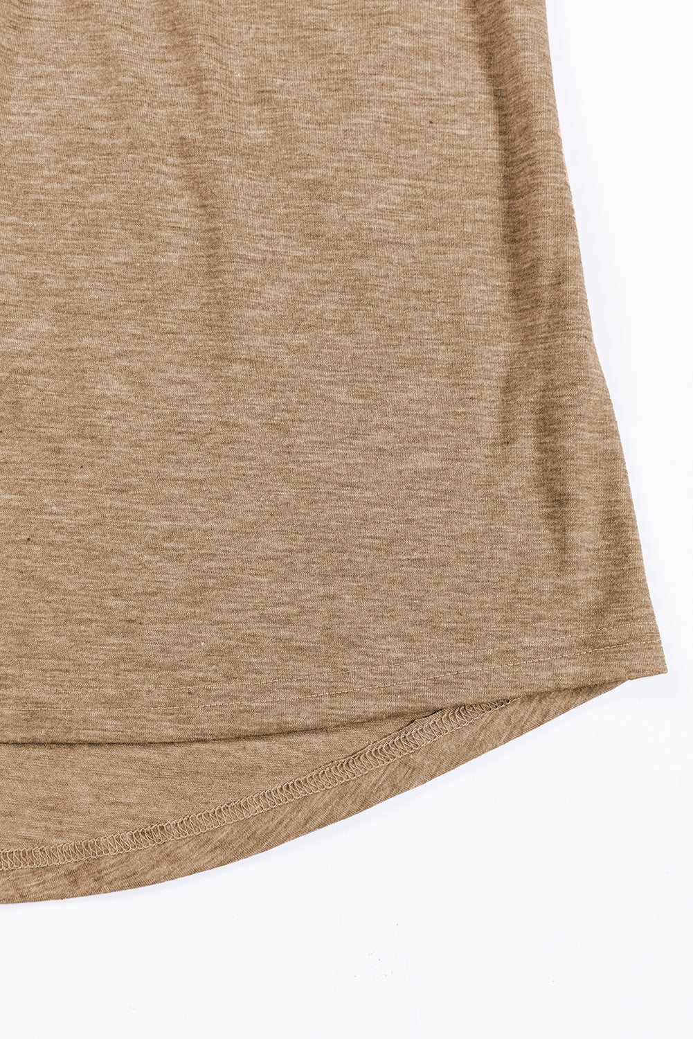 Haut à col rond et manches raglan en dentelle contrastée beige français clair