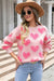 Light pink Valentine's Day heart jacquard knit sweater