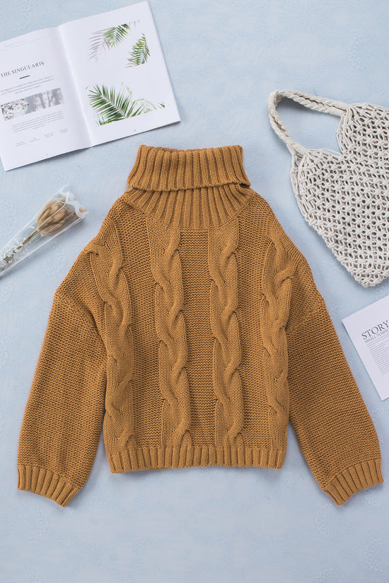 Cuddle Weather Handmade Cable Knit Turtleneck Sweater