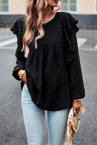 Black blouse with long sleeves *