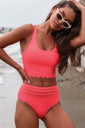 High -waisted crusader pink bikini