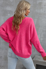 Cardigan pull avec poches sur le devant et boutons roses-A WOMAN WE LOVE
