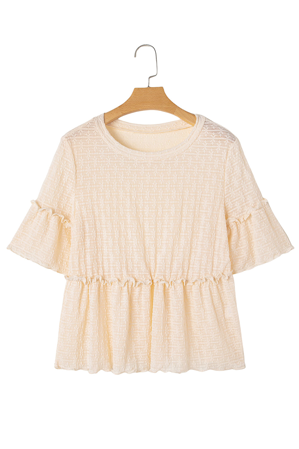Beige blouse with short sleeves *