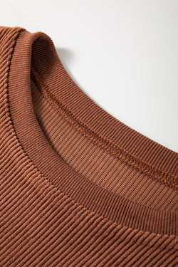 Brown corduroy oversized sweatshirt