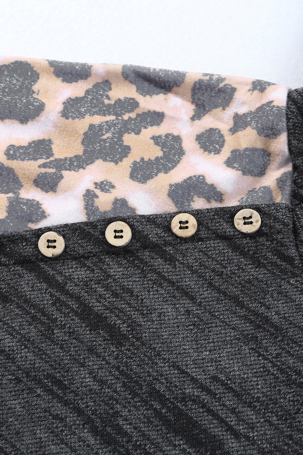 Brushed Leopard Contrast Hoodie