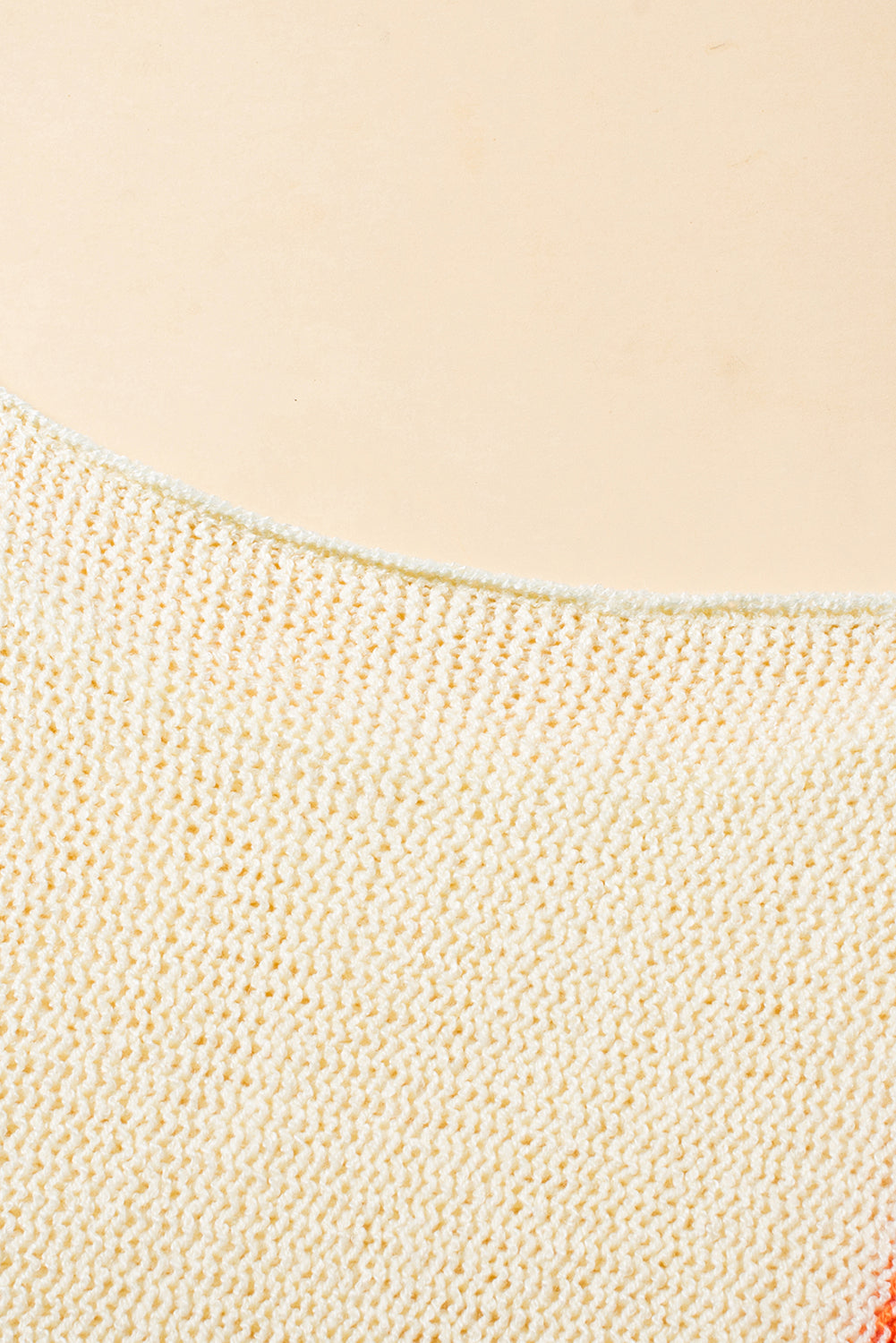 Lightweight knitted sweater with wide sleeves and white striped details