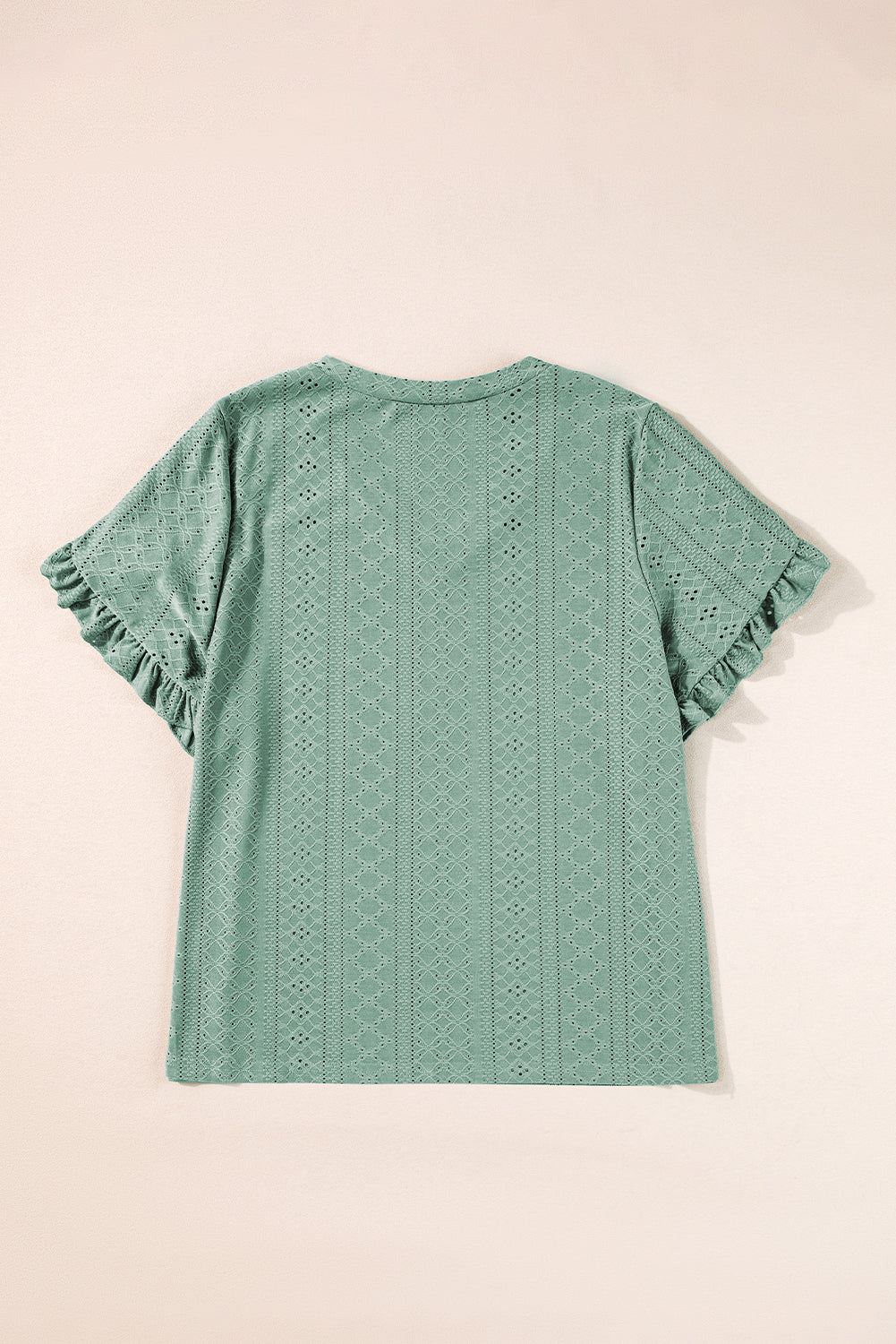 Laurel Green Petal manga Jacquard v Neck Curvy Blusa