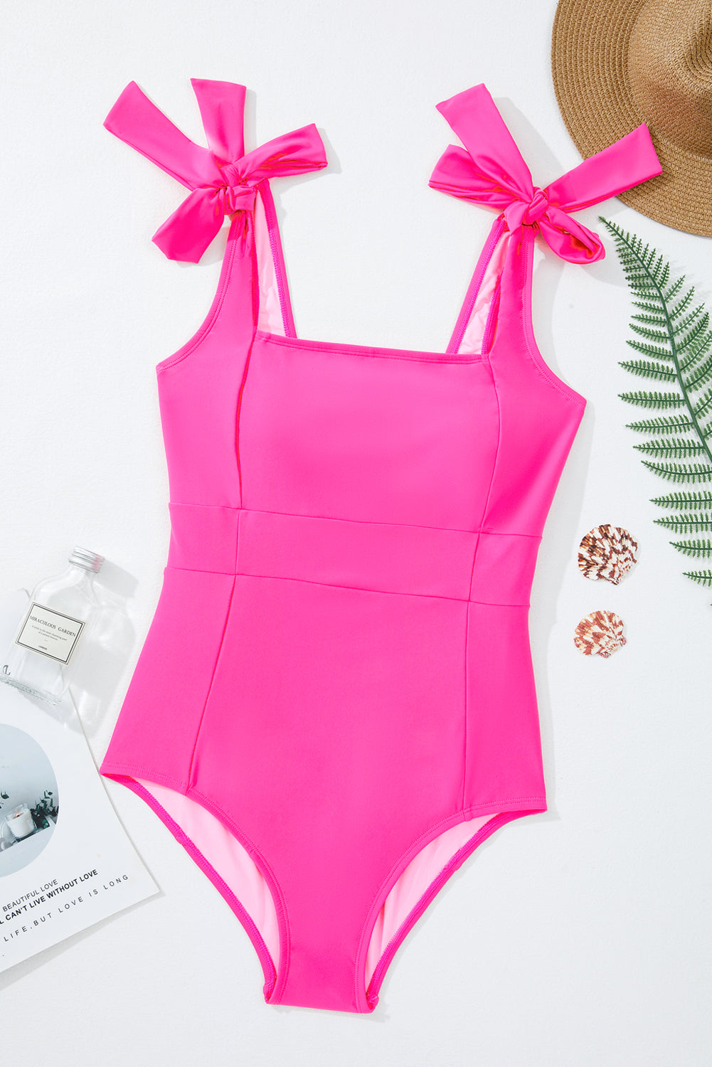 Maillot de bain une pièce rose rouge *